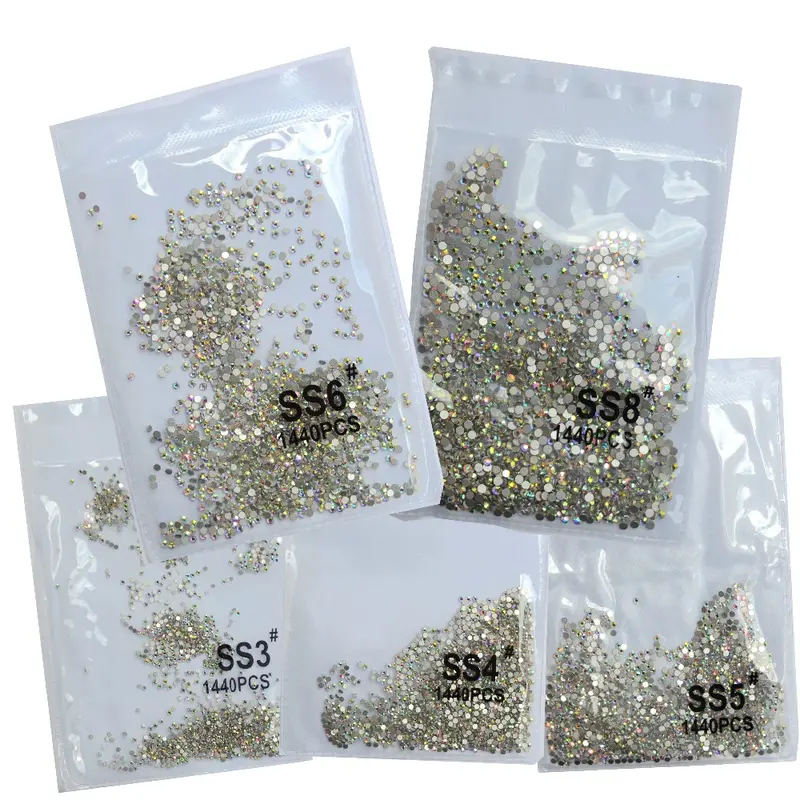 1440-Piece Ab Crystal Flat-Back Rhinestone Nail Art Set 1