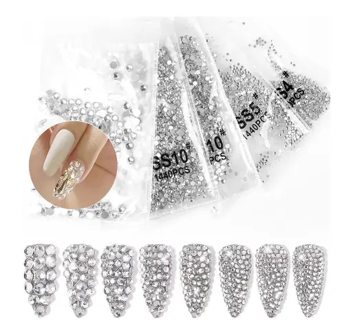 1440-Piece Crystal Flat-Back Rhinestones For Nail Art 1