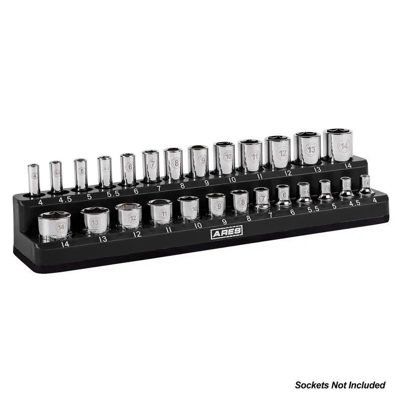 26-Piece 1/4" Metric Magnetic Socket Storage Set – Black 1