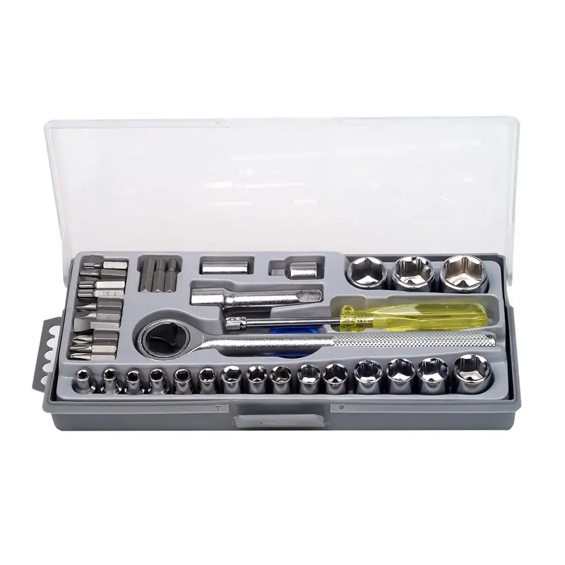 3/8" Reversible Ratchet Socket Spanner Set With Combination Wrenches 1