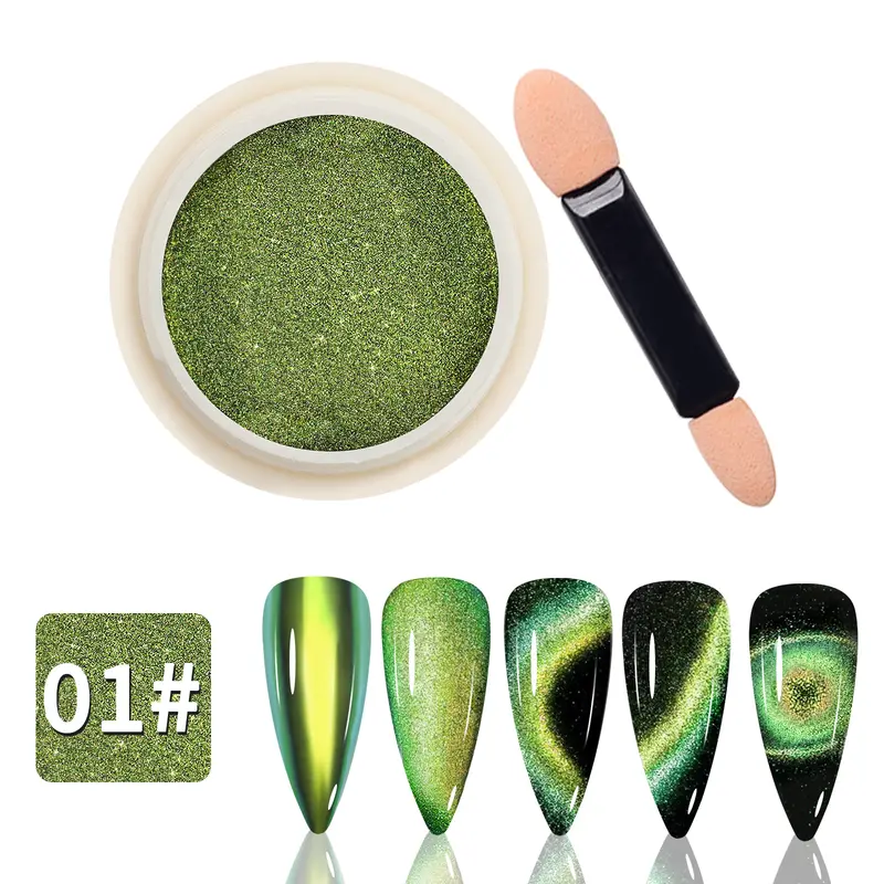 5D Magnetic Nail Chrome – Color-Changing Cat Eye Finish 1