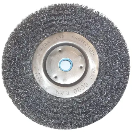 6" Bench Grinder Crimp Wire Wheel – 5/8"-1/2" Arbor, Made In Usa 1