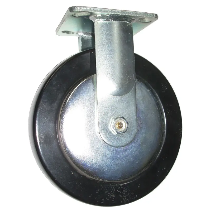 8-Inch Rigid Caster Wheel With Integrated Mounting Plate 1