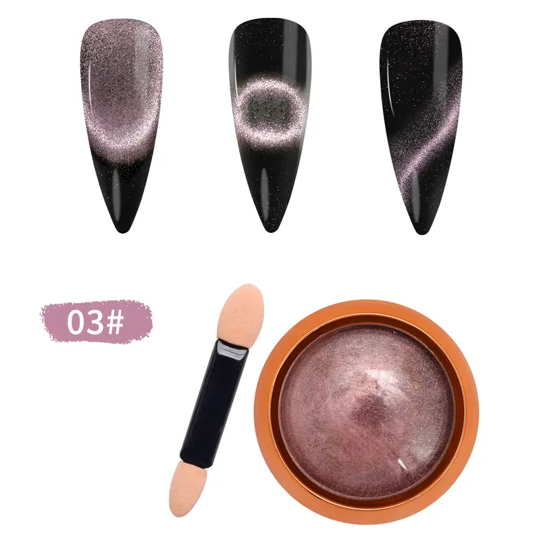9D Cat Eye Nail Chrome – Shade #3 Subtle Holographic Tone 1