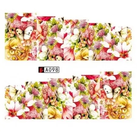 A098 Tulip Pattern Nail Art Sticker 1