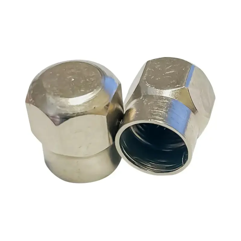 Aa Chrome Hex Dome Tire Valve Caps With Flat Top – 100 Per Box 1
