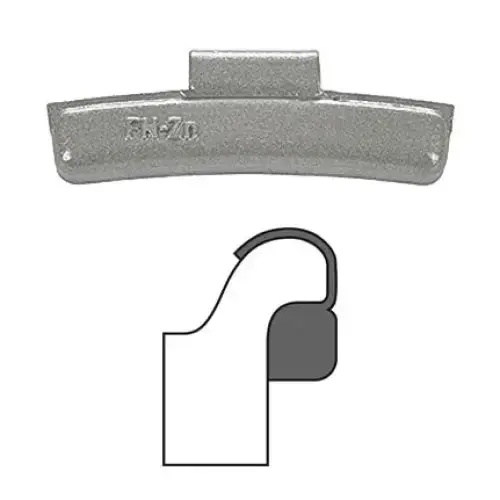 Aa "Fn" Clip-On Wheel Weight – Zinc-Plated, 25 Per Box 1