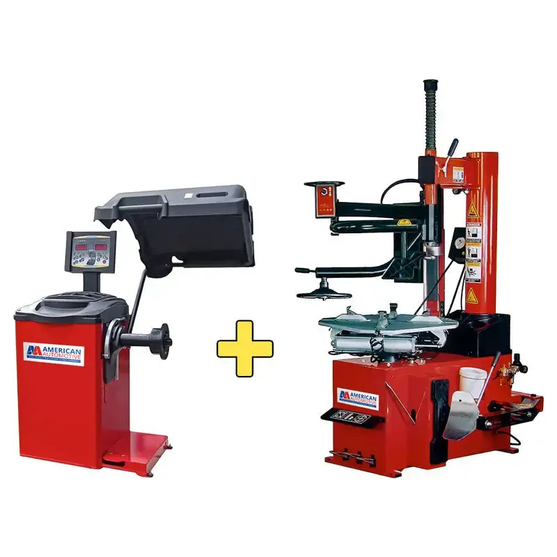 Aa I7 Laser Wheel Balancer With Rim Clamp Tire Changer & Pneumatic Arm 1