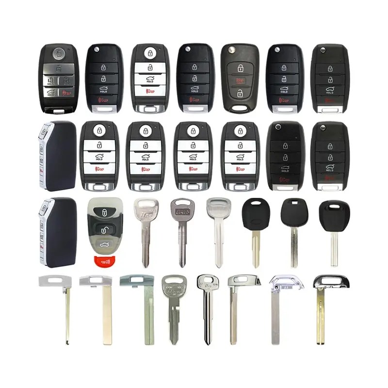 Aks Keys Aftermarket Key Fob Starter Pack – 30 Kia Remotes, Shells, Blanks, Blades & Transponder Keys 1