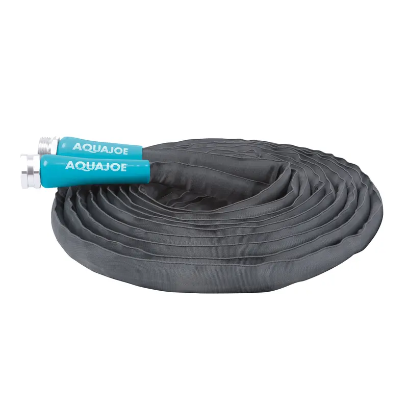 Aqua Joe Ajfjh25-Pro Fiberjacket Garden Hose – 25-Foot, Ultra-Flexible, Kink-Free, Reinforced Metal Fittings 1