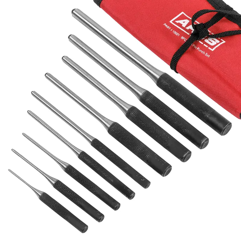 Ares 10021 9-Piece Roll Pin Punch Set – Hardened Steel Alignment Tools 1