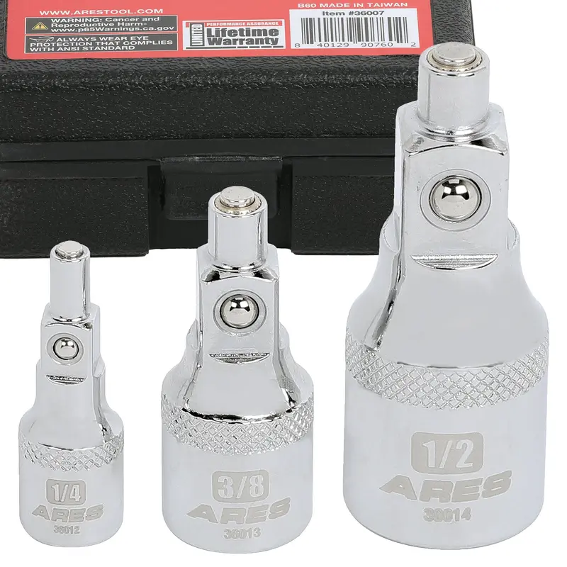 Ares 3-Piece Magnetic Socket Extension Adapter Set (Model 36007) 1