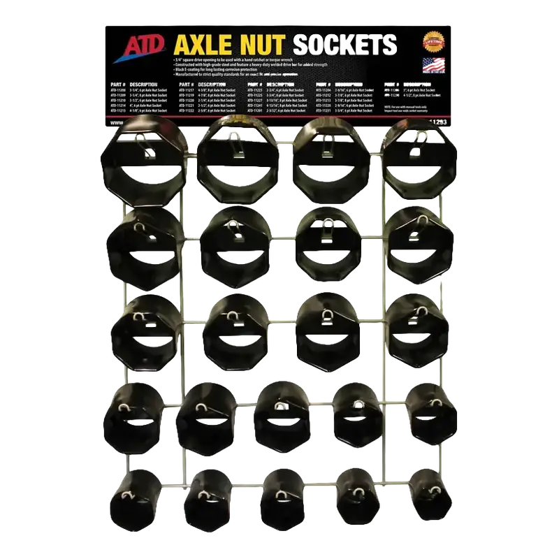 Atd-11293 Axle Nut Socket Display Set – 22-Piece, 3/4-Inch Square Drive 1