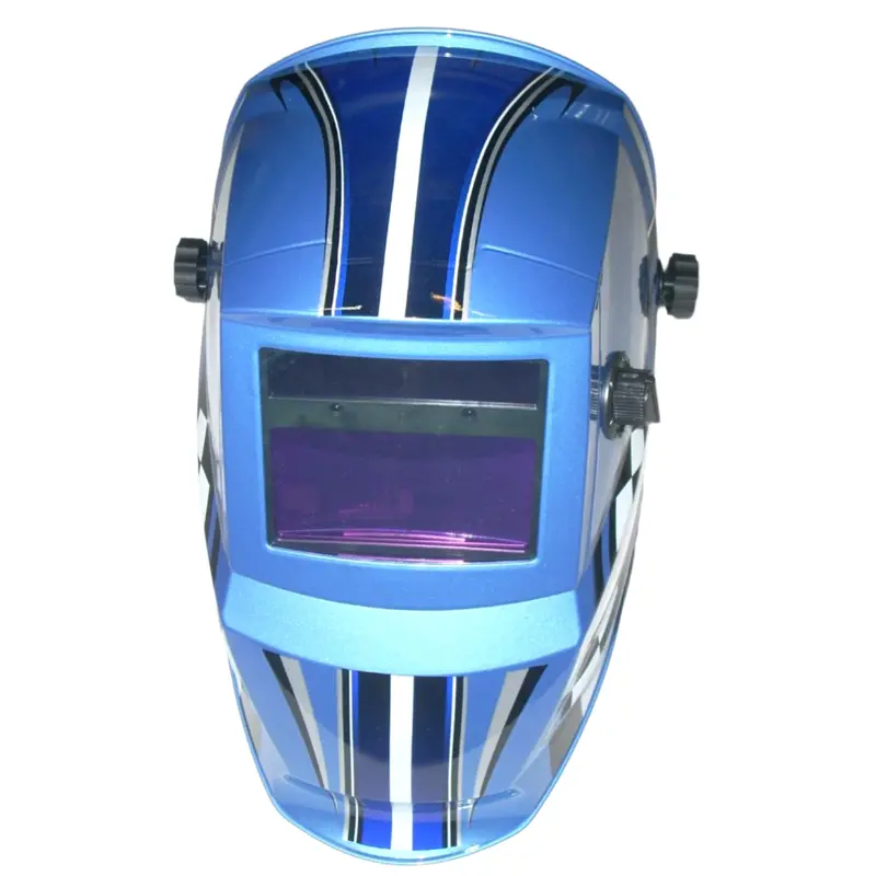 Blue Racing Auto-Darkening Welding Helmet – Adjustable Shade 9–13, Solar-Activated, Includes 2 Replacement Lenses 1