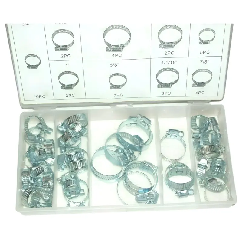 Br Tool Hc40 Heavy-Duty Zinc-Coated Worm Gear Hose Clamp Kit – 40-Piece Assortment 1