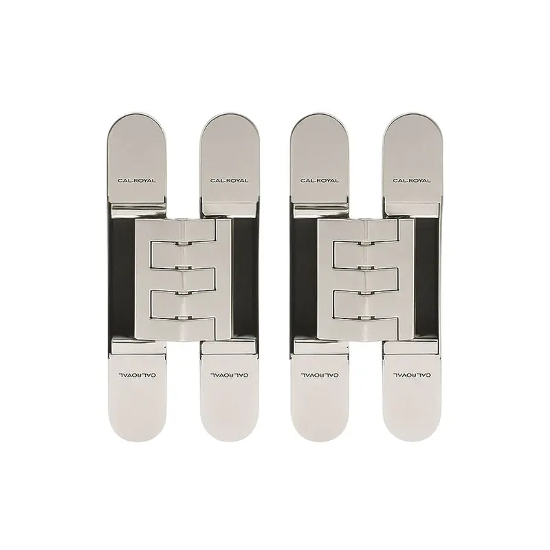 Cal-Royal Cr3D81 3D Adjustable Invisible Hinge – Us26D Satin Chrome (626), 2-Pack 1