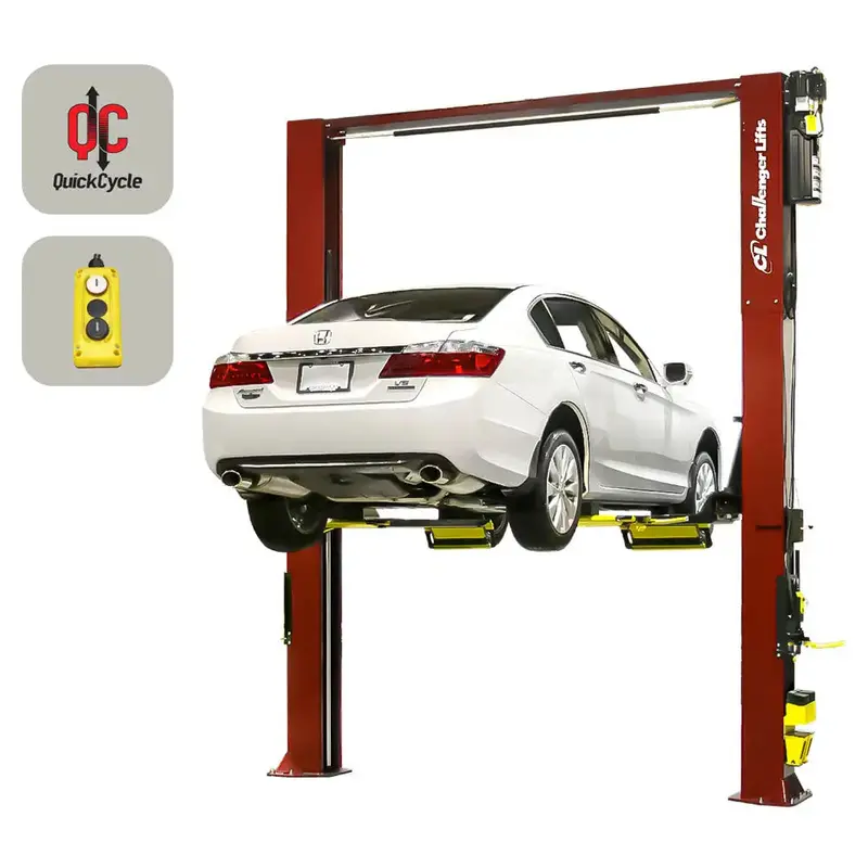 Challenger Quick Cycle Cl10A-Xp9-Dpc: 9,000 Lb Two-Post Lift With Drive-On Pad & Dual Pendant Controls 1