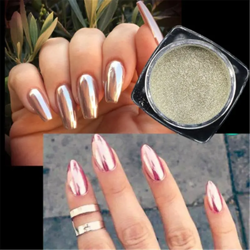 Champagne Metallic Chrome Nail Powder 1