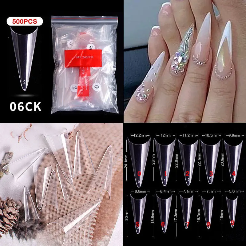 Clear Full-Cover False Nail Tips – 500-Piece Pack 1