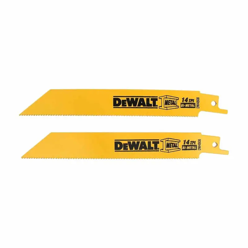 Dewalt Dw4808-2 6" Bi-Metal Reciprocating Saw Blade – 14 Tpi Straight Back, 2-Pack 1