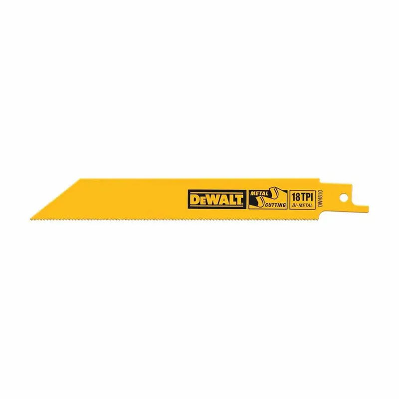 Dewalt Dw4810 4" Bi-Metal Reciprocating Saw Blade – 18 Tpi Straight Back, 5-Pack 1