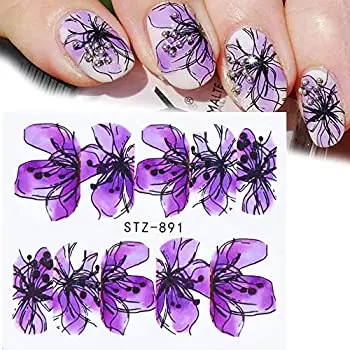 Elegant Floral Nail Decal Stz891 1