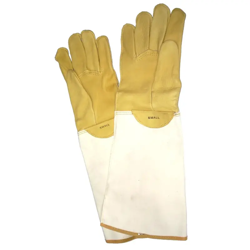 Extra-Long Tan Leather Gloves – 18 Inches, Mislabeled Small (Fits Large) 1