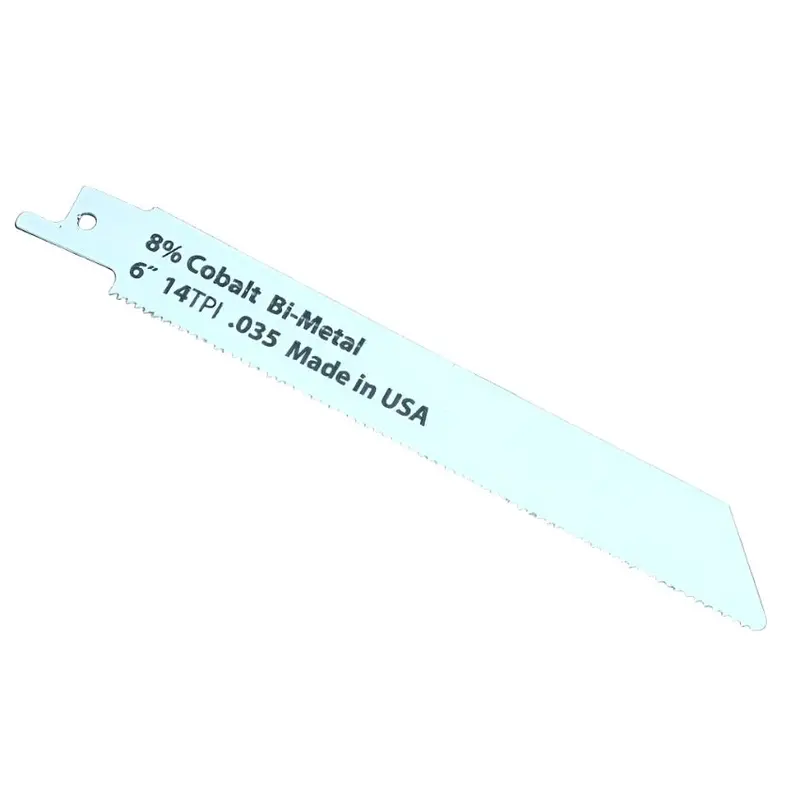 Five 6-Inch Bi-Metal Reciprocating Saw Blades — 14 Tpi, 8% Cobalt, 0.035" Thick 1