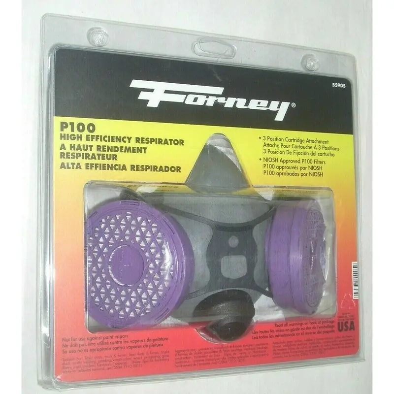 Forney P100 3-Position Respirator With Niosh-Approved Filters & Cartridges 1