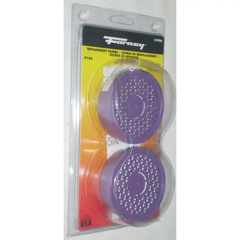 Forney P100 Respirator Cartridge Refills – High-Efficiency Particulate Filters 1