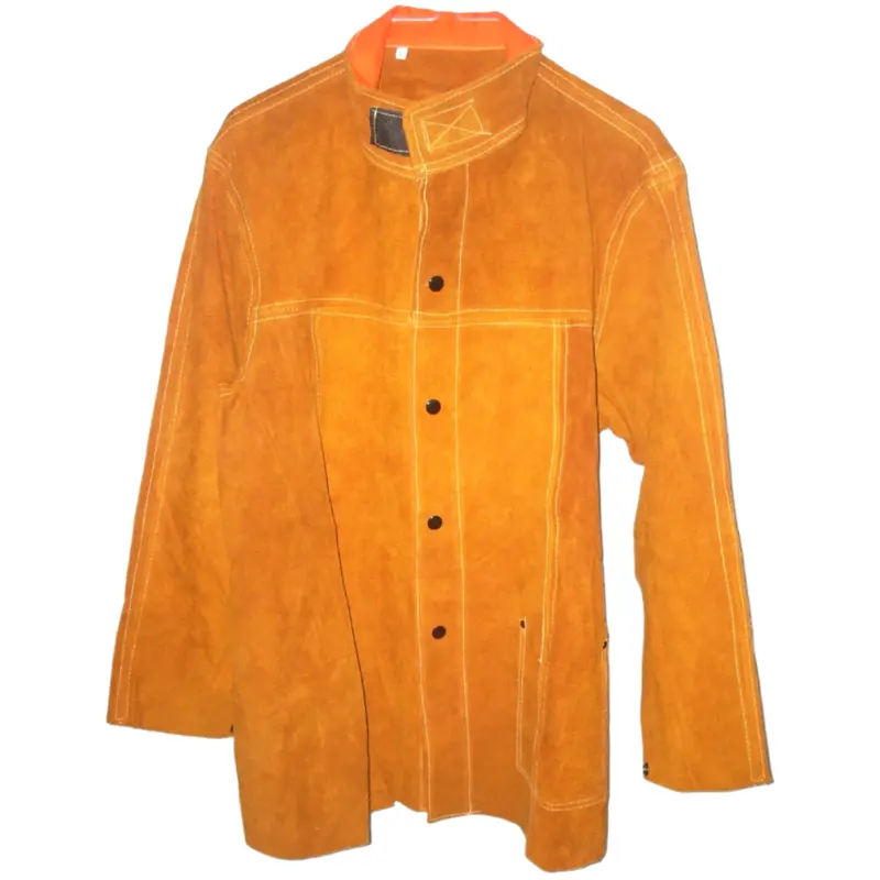 Fr Leather Welding Jacket With High-Visibility Hunter Orange Back Panel 1