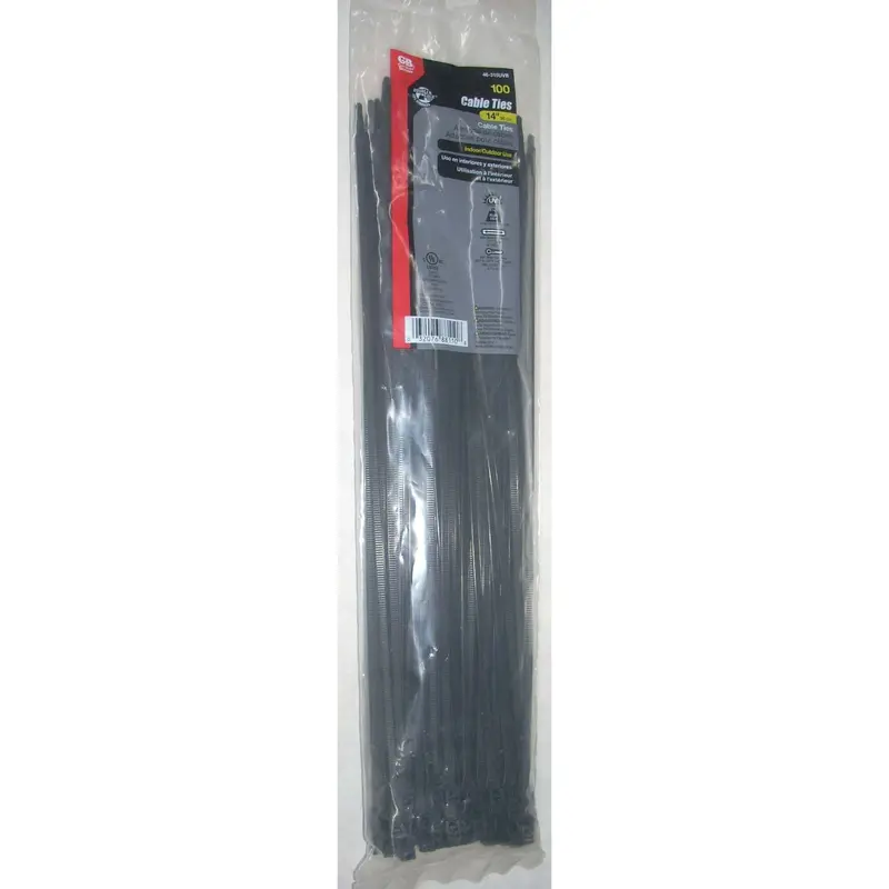 Gardner Bender Black Uv-Stabilized Zip Ties – 14 Inches, 75 Lb Capacity, Bulk Pack Of 100 1