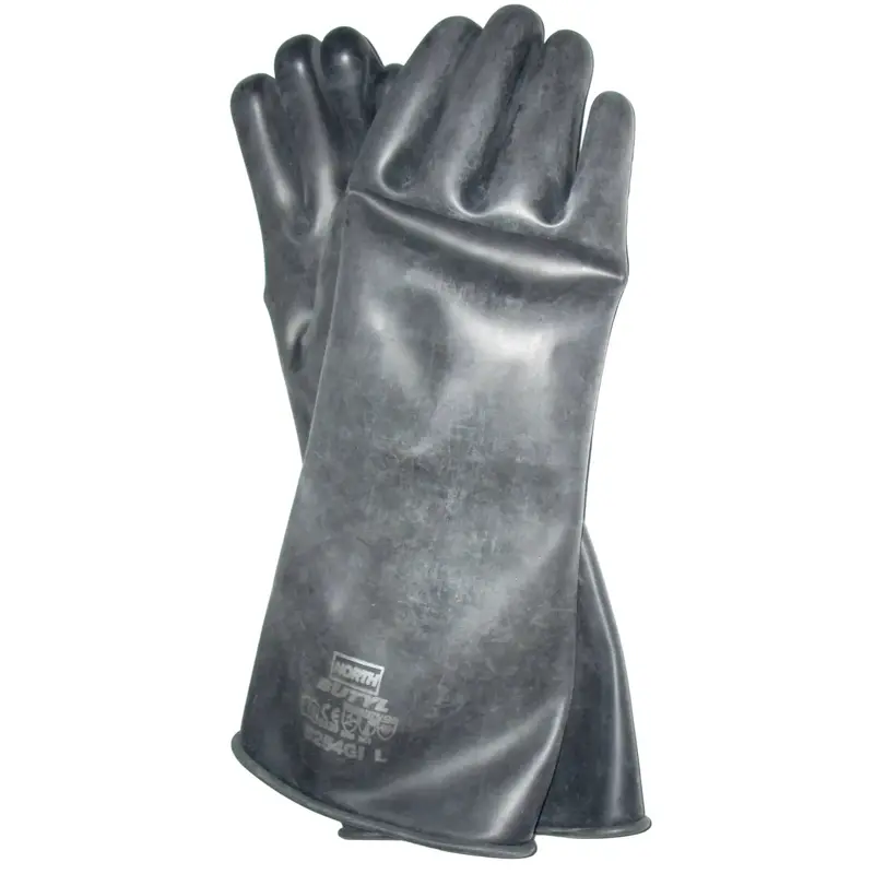 Honeywell North Chemical-Resistant Black Gloves – 25 Mil, 14-Inch, Large 1