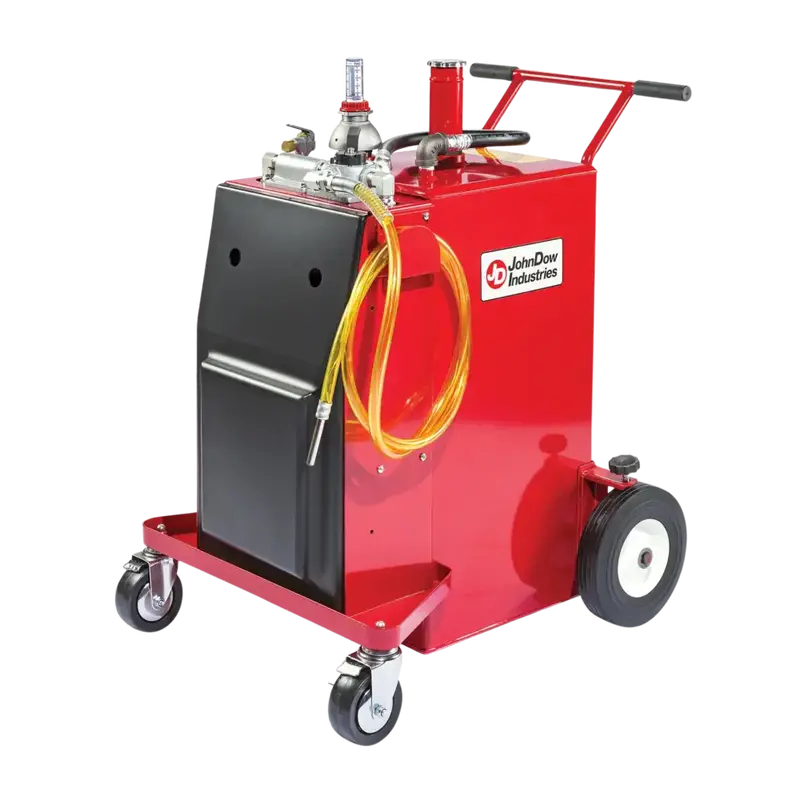 Johndow Pro 30 Plus 30-Gallon Air-Operated Steel Gas Caddy With Pneumatic Pump 1