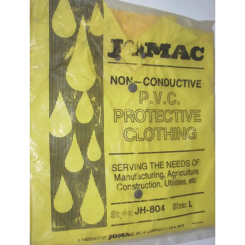 Jomac Jh-804 Yellow Pvc Rain Jacket With Hood – Large 1