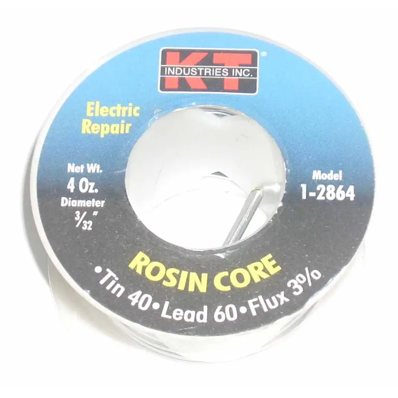 Kt Industries 1-2864 Rosin-Core Solder Wire – 40/60 Tin/Lead, 3/32" Diameter, 4 Oz 1