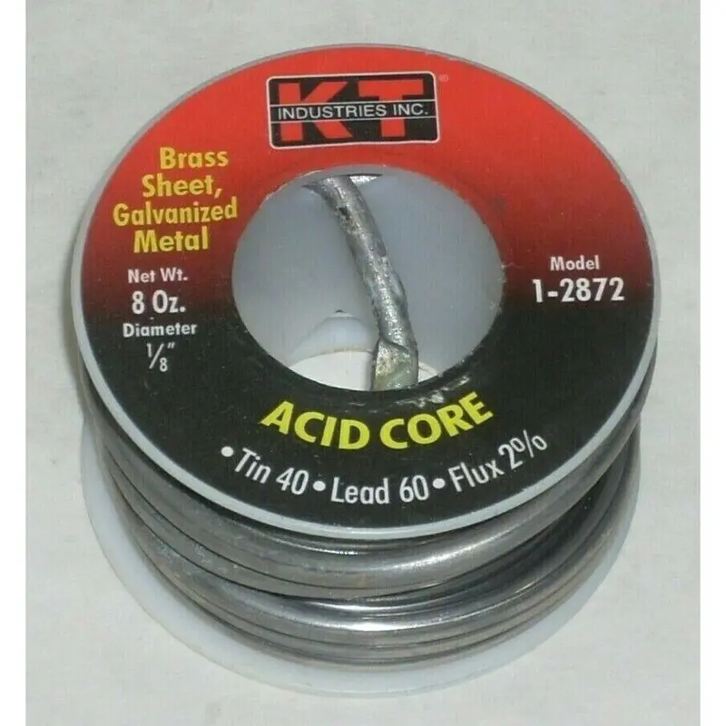 Kt Industries 1-2872 Acid-Core Solder Wire – 40/60 Tin/Lead, 1/8" Diameter, 8 Oz Roll 1