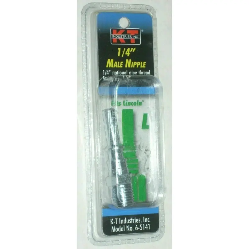 Kt Industries 1/4" Lincoln-Compatible Male Nipple: 1/4" Male Npt To Male Air Port 1
