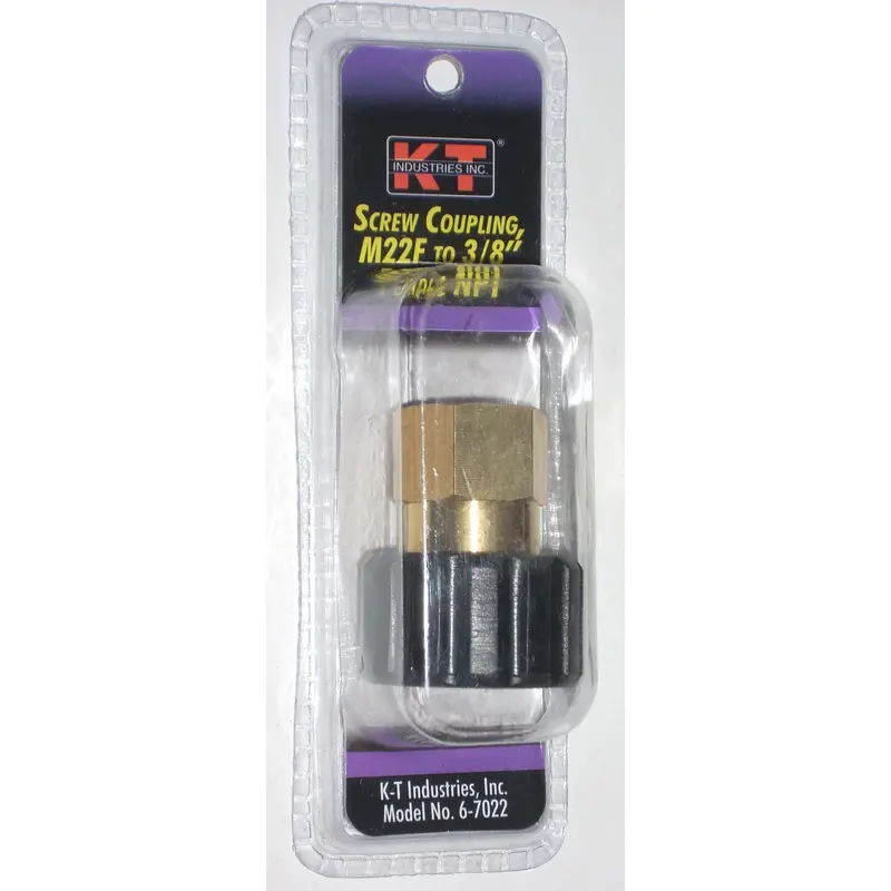 Kt Industries 6-7022 Dual-Female Screw Coupling – M22 X 3/8" Npt 1