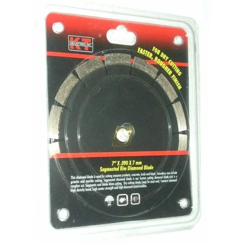 Kt Industries 7" Segmented Diamond Blade – .090" Kerf, 7Mm Segment Height, 5/8"–7/8" Arbor 1