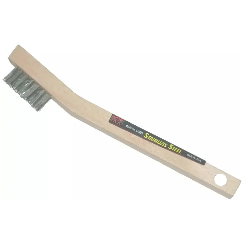 Kt Industries Stainless Steel Toothbrush Wire Brush – Wood Handle 1