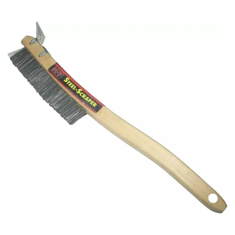 Kt Industries Steel Wire Brush With Scraper – Long Handle 1