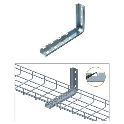 L-Shaped Wall Bracket For Wire Mesh Cable Tray Mounting 4
