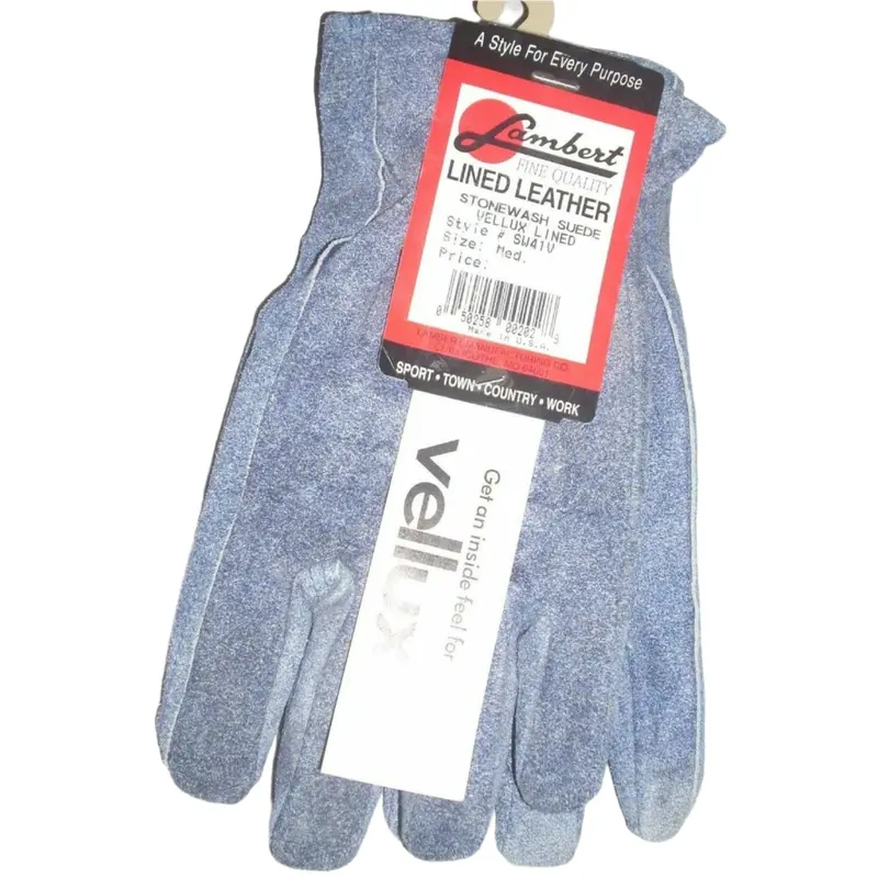 Lambert Sw41V Blue Suede Work Gloves Featuring Vellux Lining – Medium 1