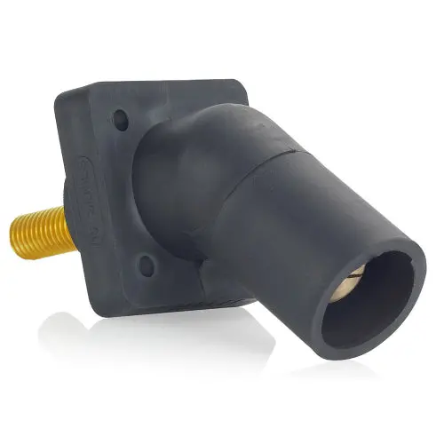 Leviton Series 16 Panel-Mount Camlock: 45° Threaded Post, #2–4/0 Awg 3