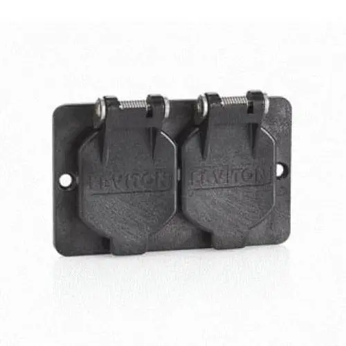 Leviton Weatherproof Single-Gang Black Cover Plate 1
