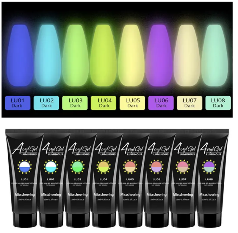 Luminous Glow-In-The-Dark Poly Gel – 15Ml Uv-Charged Pigmented Gel 1