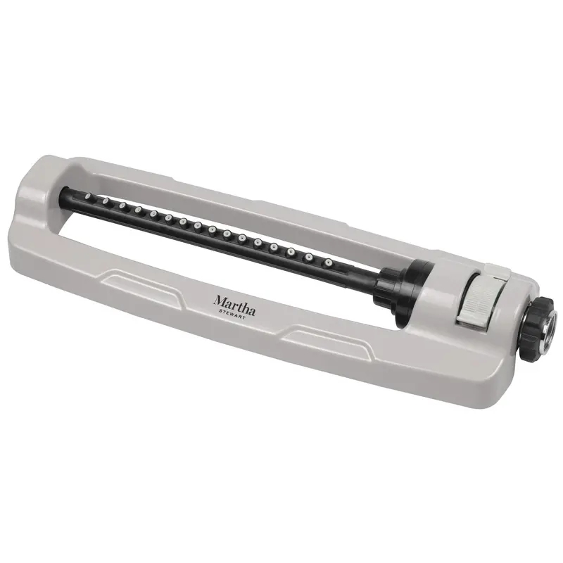 Martha Stewart Metal Base Oscillating Sprinkler – Adjustable Coverage, Slate Finish 1