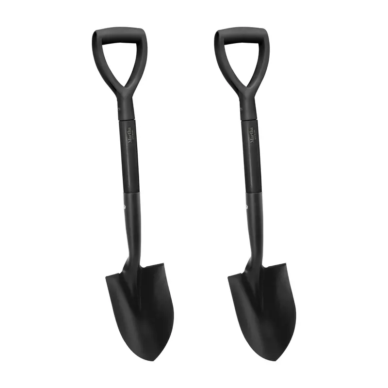 Martha Stewart Mini Round Point Digging Shovel – Two-Pack, Black Finish 1