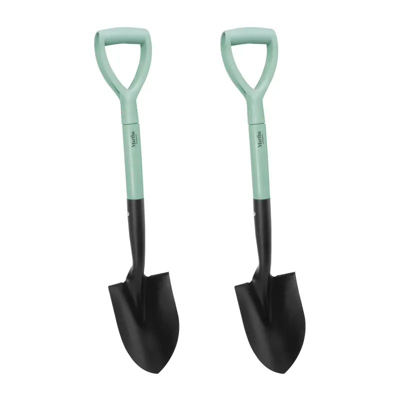 Martha Stewart Mini Round Point Digging Shovel – Two-Pack, Mint Finish 1